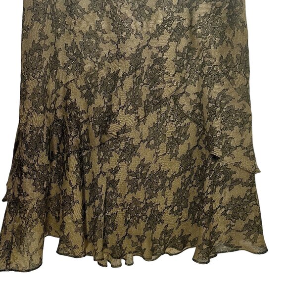 MICHAEL Michael Kors Women's Taupe Silk Lace Print Layered Skirt Size 10 - Picture 4 of 9